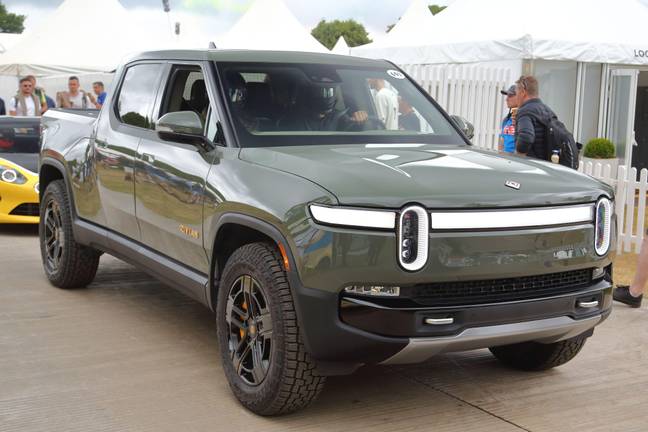 Rivian R1T electric sports utility truck. Credit: Uwe Deffner / Alamy Stock Photo