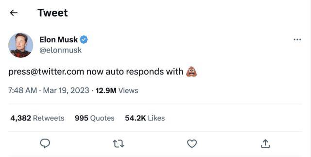 Very funny, Elon. Credit: Twitter
