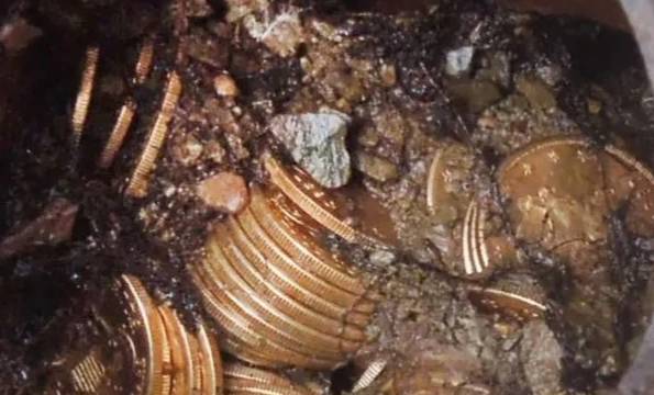The unearthed coins equated to $10 million. Credit: NBC News