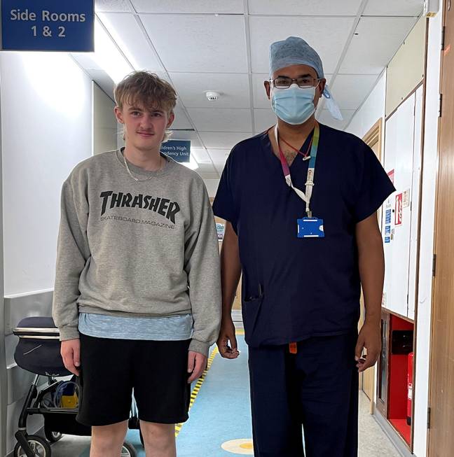 Allon had two surgeries after his emergency plus rehabilitation. Credit: SWNS.