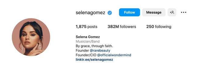 Selena Gomez has gained 2.3 million followers since the drama started. Credit: Instagram/SelenaGomez