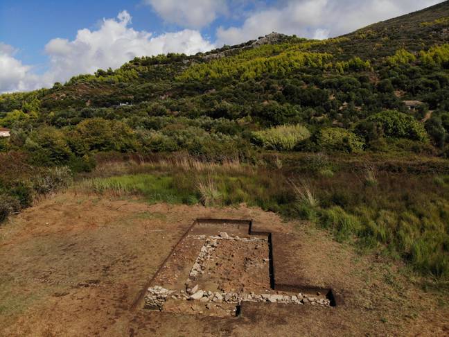 The foundations of a temple to Poseidon were discovered in Greece. Credit: Dr. Birgitta Eder / Athens Branch of the Austrian Archaeological Institute