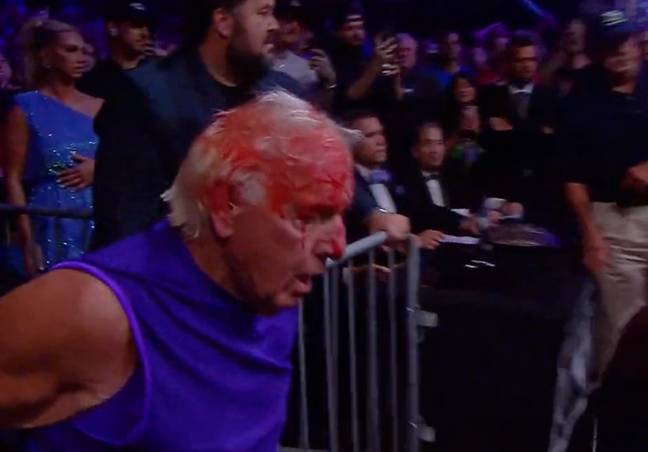 Ric Flair blacked out twice during his final WWE match. Credit: Fite