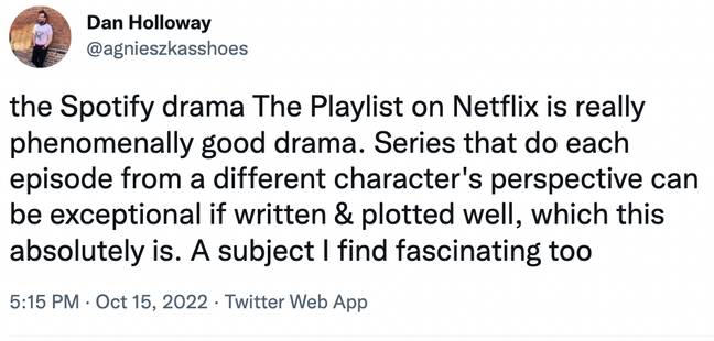 Netflix users are raving about the docu-series following its release. Credit: @agnieszkasshoes/Twitter