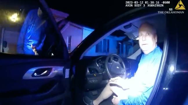 An Oklahoman police captain tried to avoid being arrested for drinking under the influence. Credit: The Oklahoman/YouTube