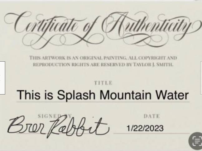 The certificate doesn't look very authentic. Credit: ashswash1/eBay