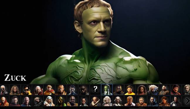 The AI is really leaning into the 'Zuckerberg is a lizardman' theory here. Credit: Reddit/ufignewtgingrich