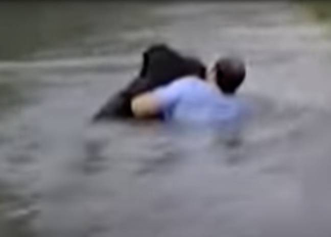 Rick Swope leapt in to the rescue. Credit: YouTube / Animal Planet