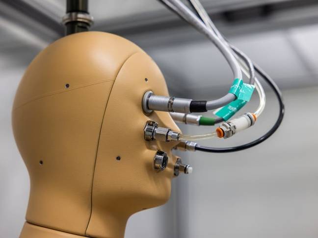 Scientists have developed the world's first indoor-outdoor breathing, sweating and walking robot - meet ANDI. Credit: Christopher Goulet/ASU