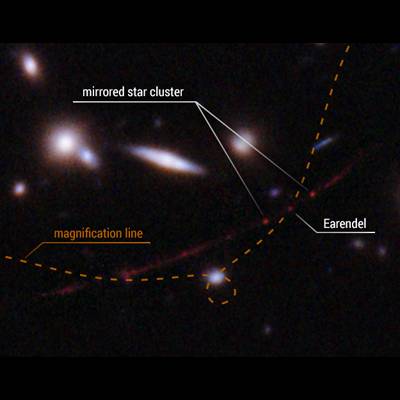 Earendel as magnified by a distant galaxy (NASA)