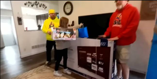 The outreach brought Christian a new TV. Credit: KMOV St. Louis