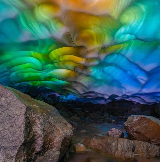 Mathew Nichols captured beautiful photos inside an ice cave. Credit: Instagram/mathewnichols_photographer