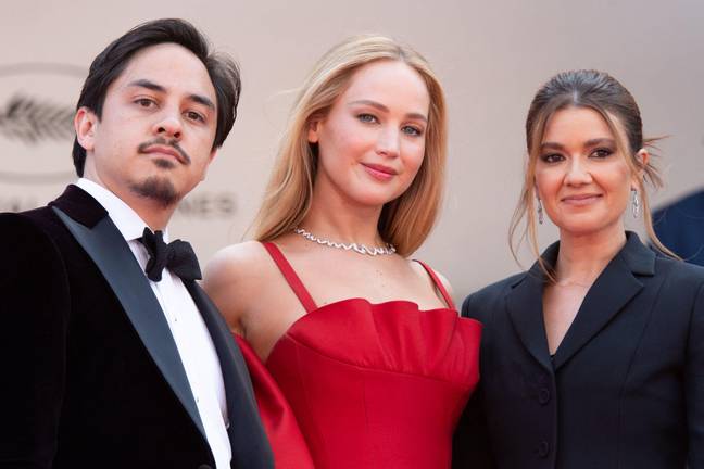 Jennifer Lawrence and Justine Ciarrocchi attending the Anatomie d'une Chute Premiere as part of the 76th Cannes Film Festival in Cannes. Credit: Abaca Press / Alamy
