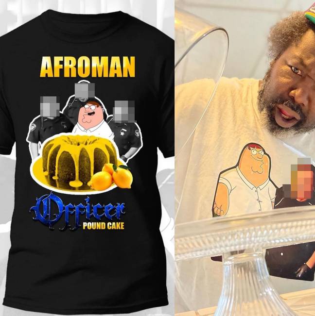 The 48 year old also made merchandise with the officers' faces. Credit: Instagram/Afroman