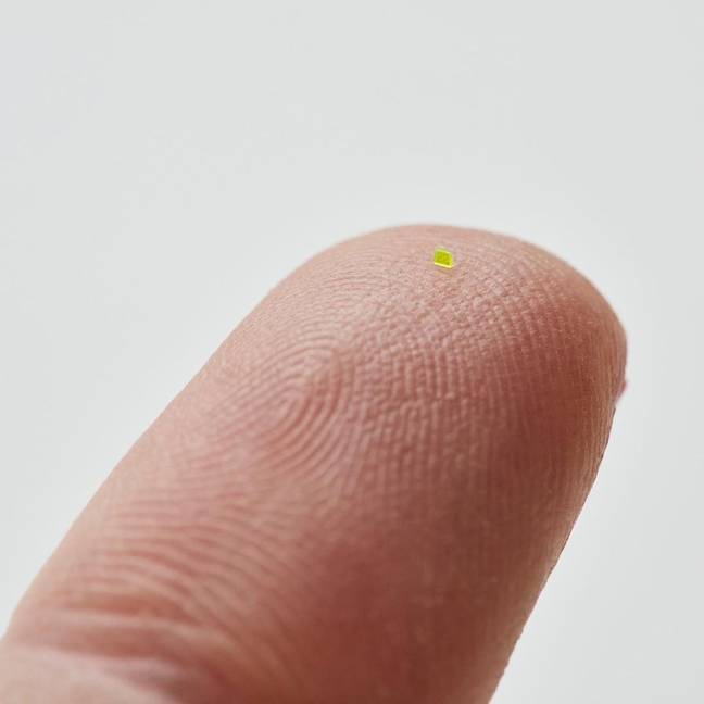 The bag is 'smaller than a grain of salt'. Credit: Instagram/MSCHF