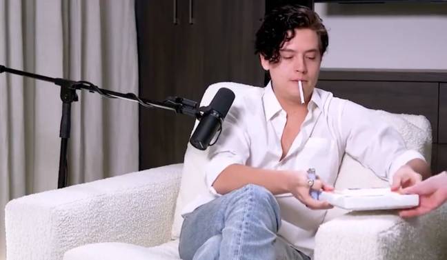 People are cringing at the way Cole Sprouse smokes inside during interview
