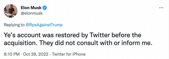 Elon Musk says he had nothing to do with Kanye West's Twitter account ...