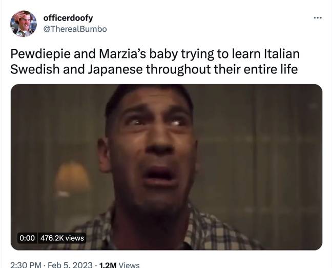 Fans have joked about the baby's confusion over languages. Credit: @THEDEADBXNDIT/Twitter