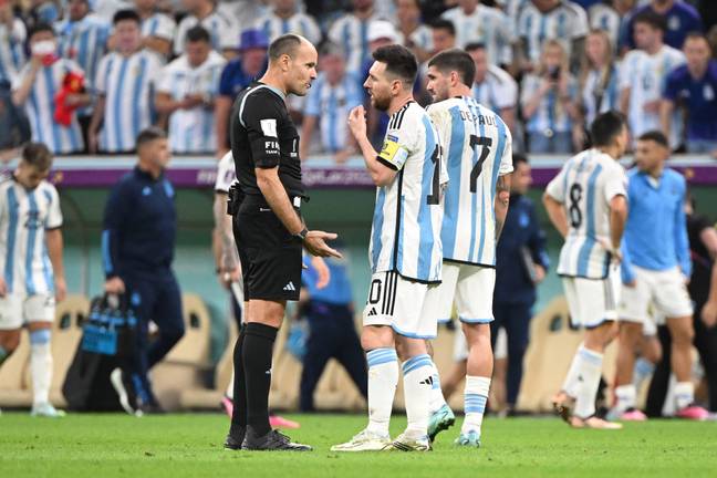 Messi was amongst the many critics of referee Lahoz. Image: Alamy