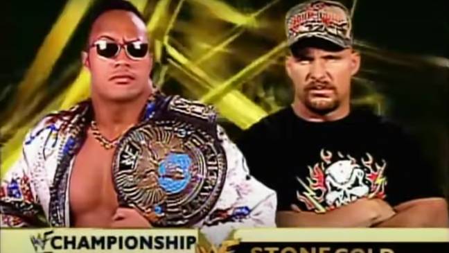 Stone Cold Steve Austin vs The Rock is a truly headline-worthy WrestleMania match. Credit: WWE/YouTube
