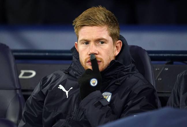 De Bruyne has had to make do with being on the bench a few times recently. Image: Alamy