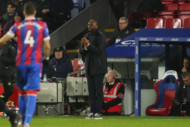 Patrick Vieira on the touchline during his Crystal Palace spell. Image: Alamy 