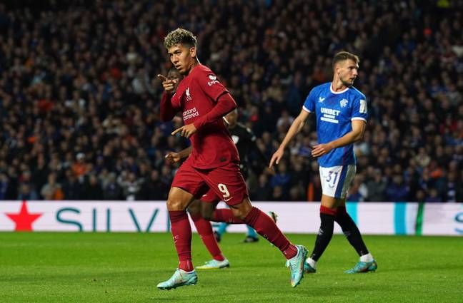 Firmino equalised for Liverpool against Rangers (Image: Alamy)