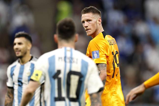 Messi and Weghorst clashed at the World Cup. Image: Alamy