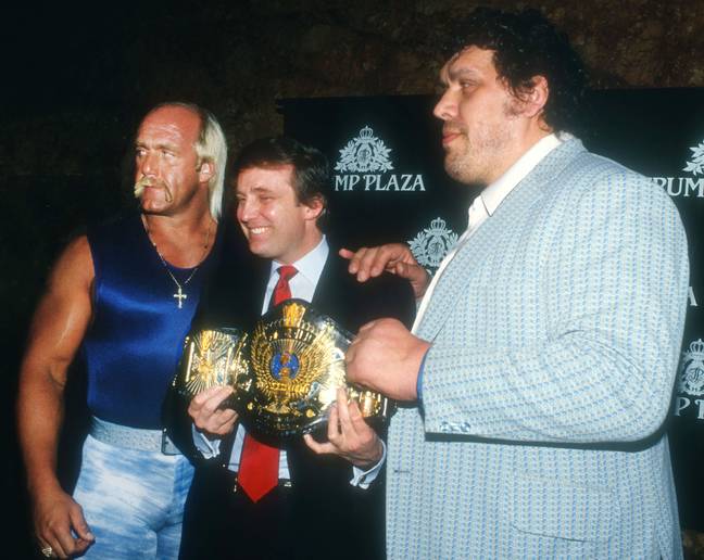 Andre alongside Hulk Hogan. Image: Alamy
