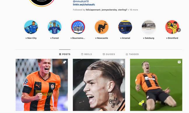 Mudryk is already all over Chelsea's Instagram. Image: Instagram
