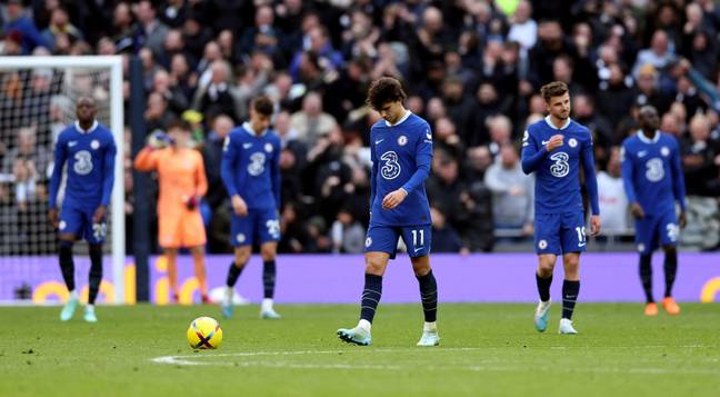 Felix, and his teammates, looking forlorn after conceding to Spurs. Image: Alamy