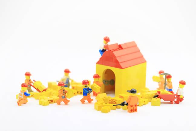 When you say that Lego people are building houses out their own flesh, then yeah, it sounds pretty creepy. Credit: Lego story / Alamy Stock Photo