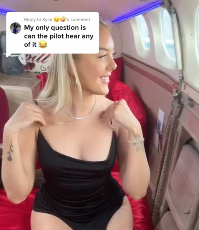 TrivDaily - Couple rents £1,000 private jet to join the mile-high club 59 The video shows how to join the Mile High Club. Credit: TikTok / onlyrosie.c12