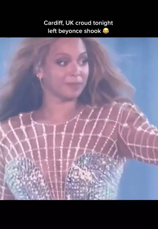Beyonce was left 'shook' by the Welsh crowd. Credit: TikTok/@beyoncevi