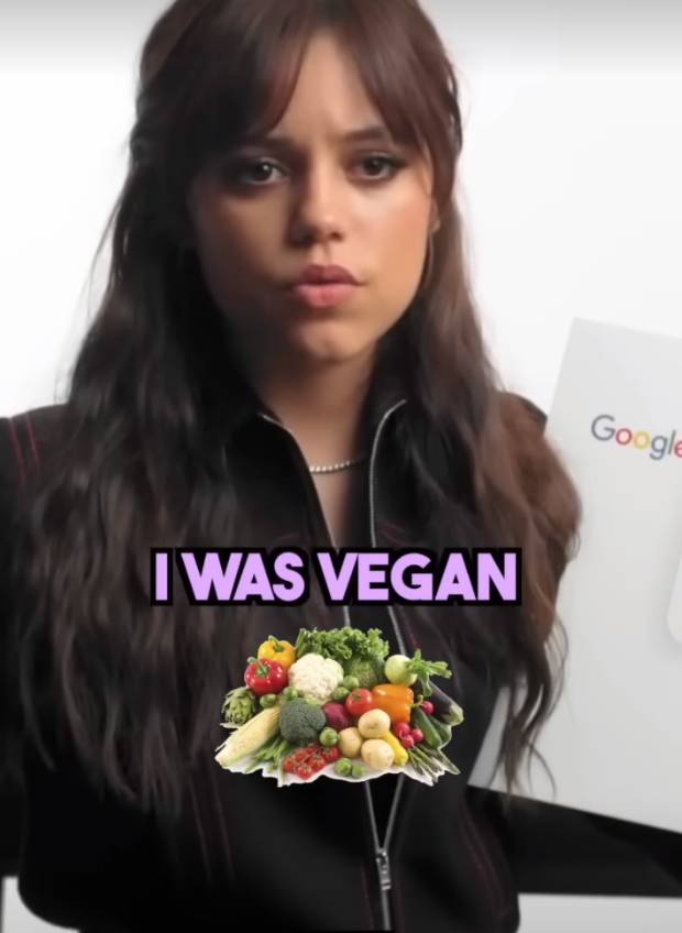 Jenna Ortega said she was vegan for a 'long time'. Credit: YouTube / Peeky