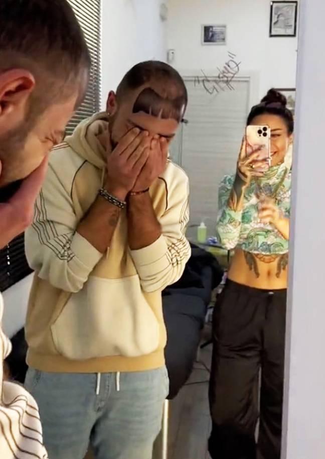 His reaction says it all. Credit: Caters