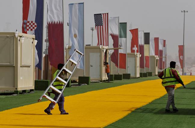 Fans arrived at the World Cup fan villages to find them unfinished and struggling to deal with the number of bookings. Credit: REUTERS / Alamy Stock Photo