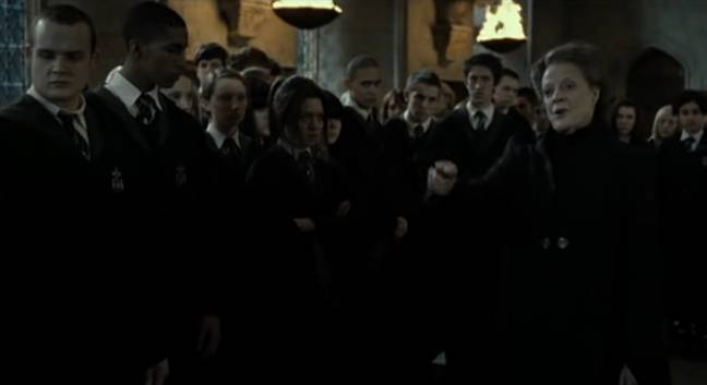 We see Goyle and Blaise among the Slytherin students thrown in the dungeons. Credit: Warner Bros