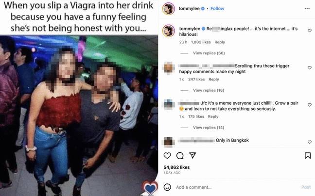 Controversial Instragram Posts Tommy Lee disgusts fans with controversial Instagram post
