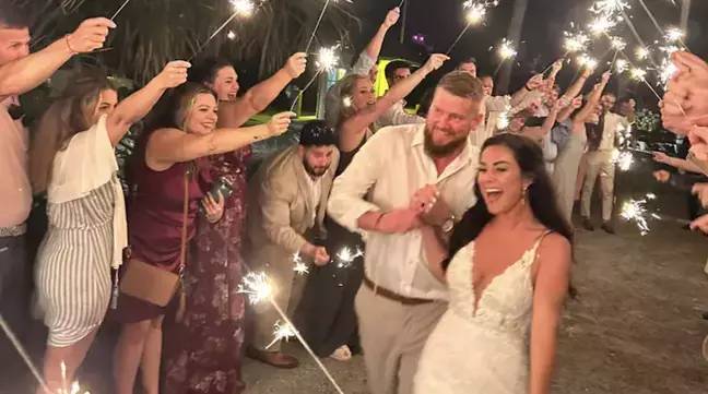 Aric and Sam Hutchinson had just got married. Credit: GoFundMe