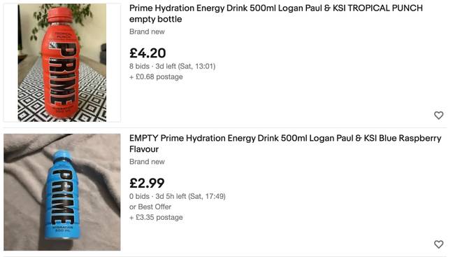 Even empty bottles are being flogged. Credit: eBay