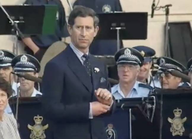 Charles appeared unfazed by the event. Credit: YouTube/ABC News