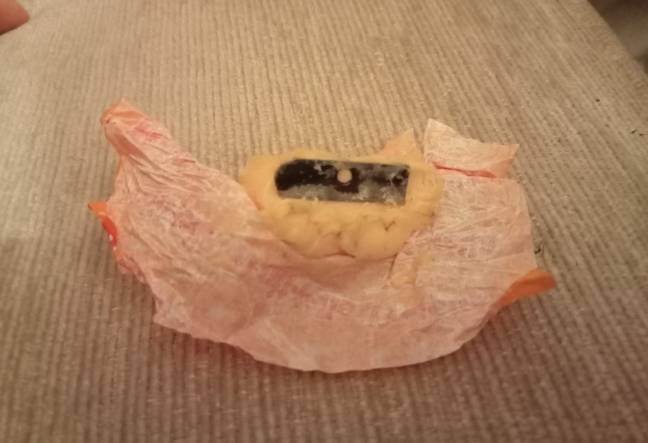 Lindsey found a blade in one of her son's sweets. Credit: Lindsey Dickinson/Facebook