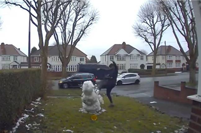 The innocent snowman didn't stand a chance. Credit: BPM Media