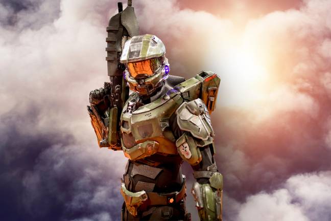 A cosplayer dressed as Master Chief from Halo. Credit: F-Stop Boy/Alamy Stock Photo