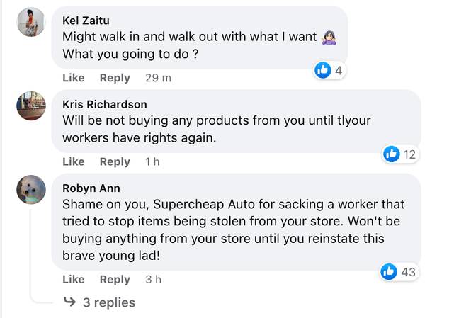Supercheap Auto has faced backlash on social media after making its employee stand down after he helped apprehend a thief. Credit: Supercheap Auto/ Facebook