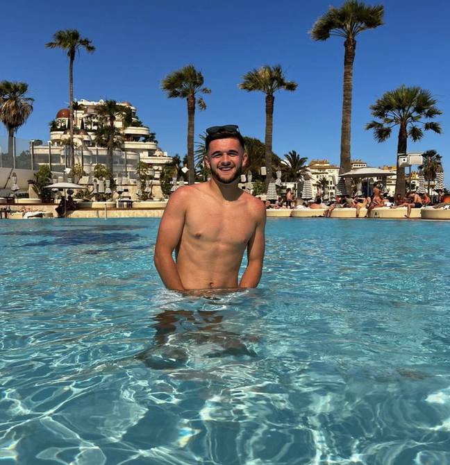 Jake Daniels on a recent holiday in Marbella. Credit: Instagram/@officialjakedaniels