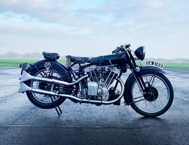 The Brough Superior SS100 that Derek Prior bought in 1973 for £150. Credit: BNPS