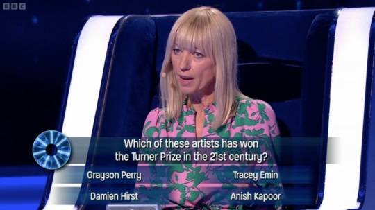 Sara Cox was selected by Toby to advise him on how to answer the question. Credit: BBC