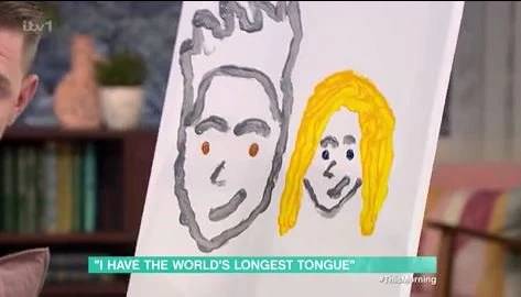 Not your usual Monday morning morning when someone draws you with their extraordinarily long tongue. Credit: ITV